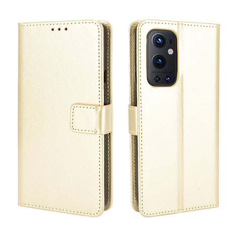 Custodia Portafoglio In Pelle Cover con Supporto BY5 per OnePlus 9 Pro 5G Oro