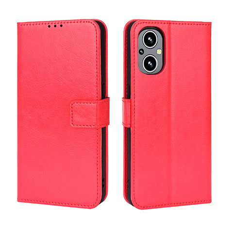 Custodia Portafoglio In Pelle Cover con Supporto BY5 per OnePlus Nord N20 5G Rosso