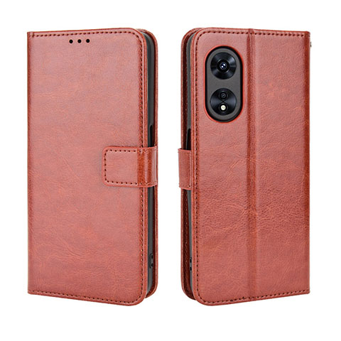 Custodia Portafoglio In Pelle Cover con Supporto BY5 per Oppo A1 Pro 5G Marrone