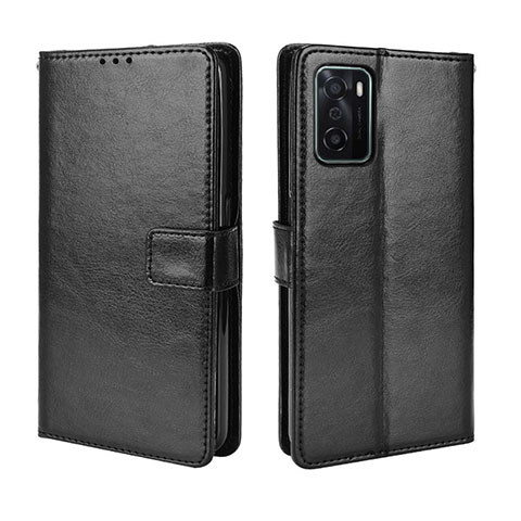 Custodia Portafoglio In Pelle Cover con Supporto BY5 per Oppo A55S 5G Nero