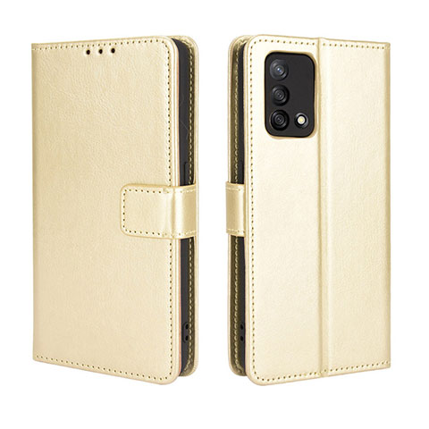 Custodia Portafoglio In Pelle Cover con Supporto BY5 per Oppo A74 4G Oro