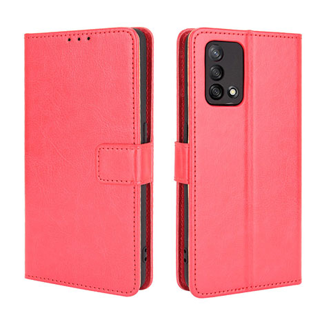 Custodia Portafoglio In Pelle Cover con Supporto BY5 per Oppo A74 4G Rosso