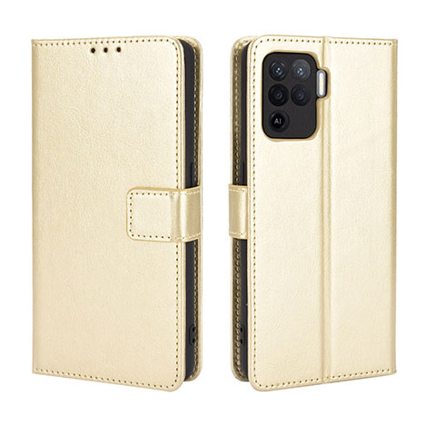 Custodia Portafoglio In Pelle Cover con Supporto BY5 per Oppo A94 4G Oro