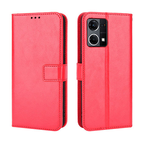 Custodia Portafoglio In Pelle Cover con Supporto BY5 per Oppo F21 Pro 4G Rosso