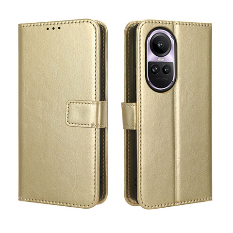 Custodia Portafoglio In Pelle Cover con Supporto BY5 per Oppo Reno10 5G Oro