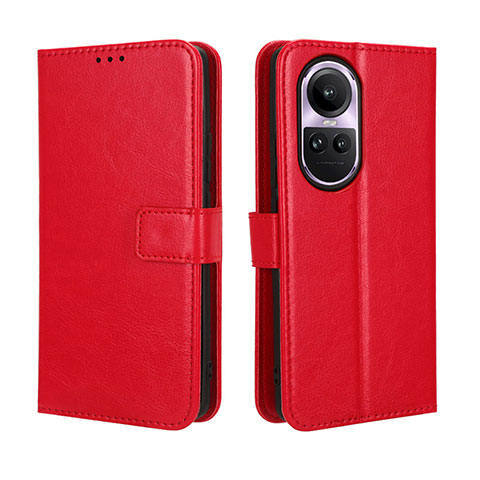 Custodia Portafoglio In Pelle Cover con Supporto BY5 per Oppo Reno10 5G Rosso