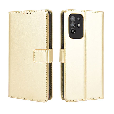 Custodia Portafoglio In Pelle Cover con Supporto BY5 per Oppo Reno5 Z 5G Oro