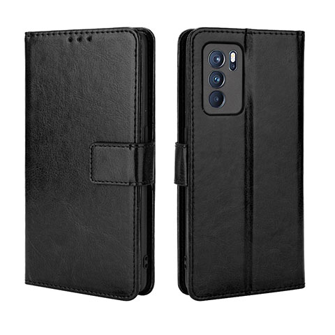 Custodia Portafoglio In Pelle Cover con Supporto BY5 per Oppo Reno6 Pro 5G India Nero