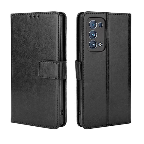 Custodia Portafoglio In Pelle Cover con Supporto BY5 per Oppo Reno6 Pro 5G Nero