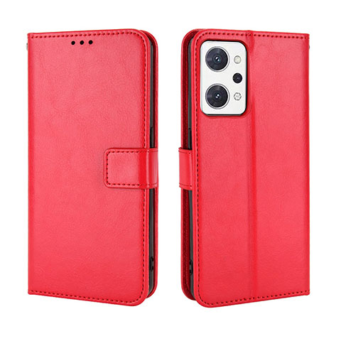 Custodia Portafoglio In Pelle Cover con Supporto BY5 per Oppo Reno7 A Rosso