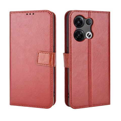 Custodia Portafoglio In Pelle Cover con Supporto BY5 per Oppo Reno9 Pro 5G Marrone