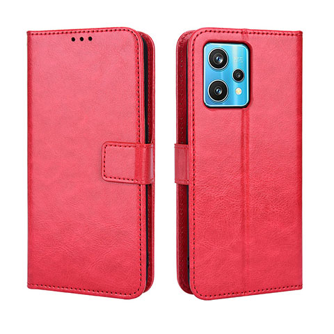 Custodia Portafoglio In Pelle Cover con Supporto BY5 per Realme 9 4G Rosso