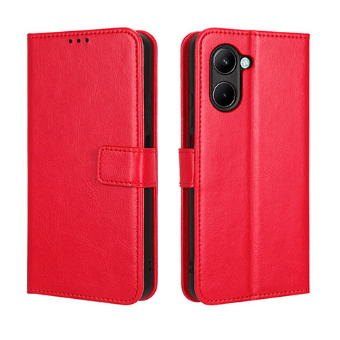 Custodia Portafoglio In Pelle Cover con Supporto BY5 per Realme C33 (2023) Rosso