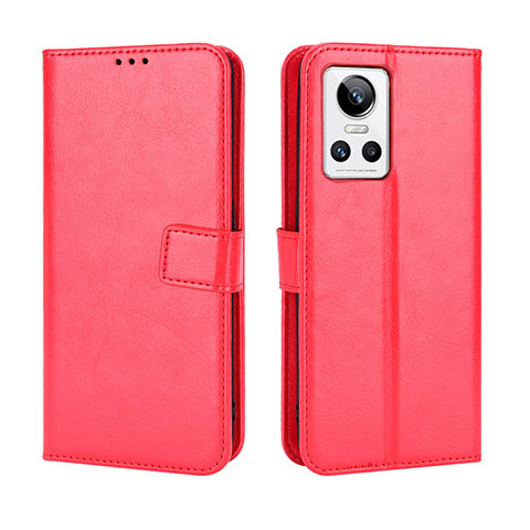 Custodia Portafoglio In Pelle Cover con Supporto BY5 per Realme GT Neo3 5G Rosso