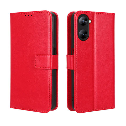 Custodia Portafoglio In Pelle Cover con Supporto BY5 per Realme V30 5G Rosso