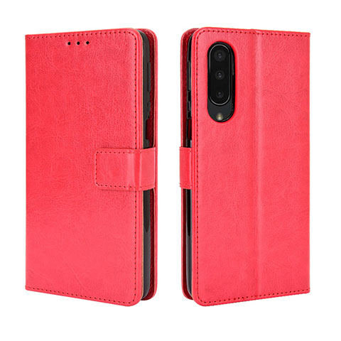 Custodia Portafoglio In Pelle Cover con Supporto BY5 per Sharp Aquos Zero5G basic Rosso