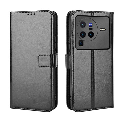 Custodia Portafoglio In Pelle Cover con Supporto BY5 per Vivo X80 Pro 5G Nero