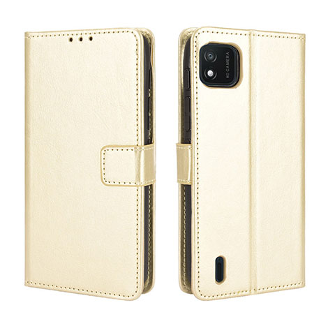 Custodia Portafoglio In Pelle Cover con Supporto BY5 per Wiko Y62 Oro