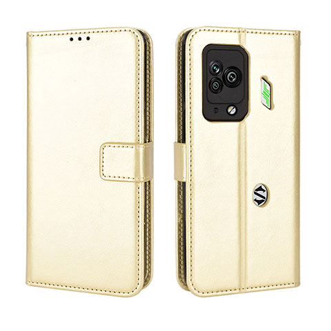 Custodia Portafoglio In Pelle Cover con Supporto BY5 per Xiaomi Black Shark 5 Pro 5G Oro