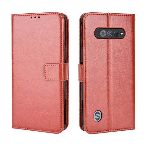 Custodia Portafoglio In Pelle Cover con Supporto BY5 per Xiaomi Black Shark 5 RS 5G Marrone