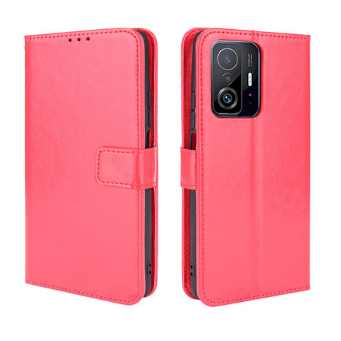 Custodia Portafoglio In Pelle Cover con Supporto BY5 per Xiaomi Mi 11T 5G Rosso