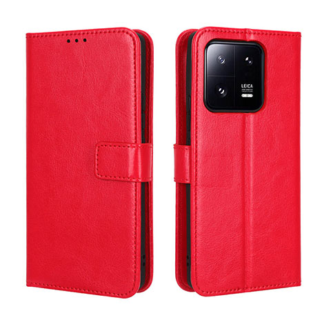 Custodia Portafoglio In Pelle Cover con Supporto BY5 per Xiaomi Mi 13 Pro 5G Rosso