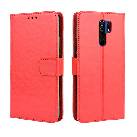 Custodia Portafoglio In Pelle Cover con Supporto BY5 per Xiaomi Poco M2 Rosso