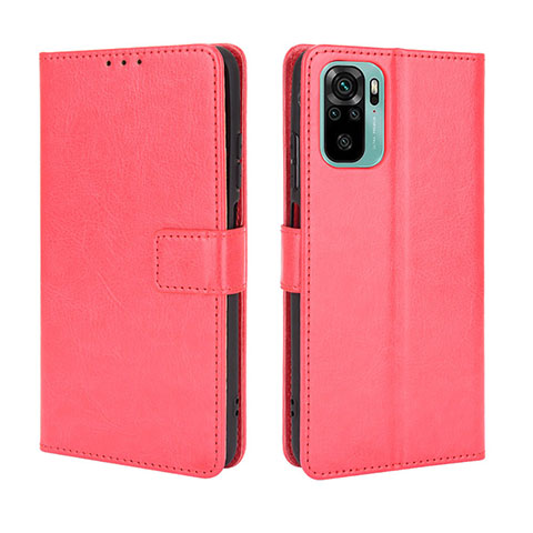 Custodia Portafoglio In Pelle Cover con Supporto BY5 per Xiaomi Poco M5S Rosso