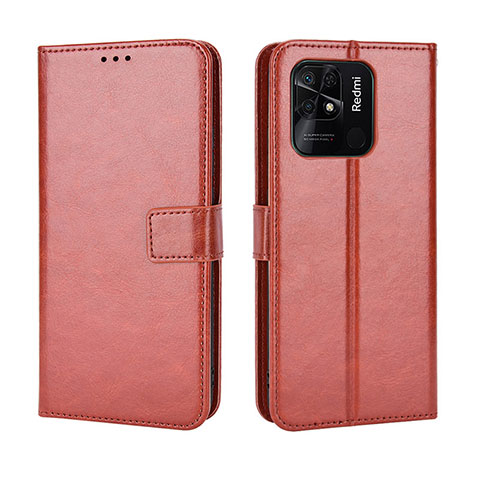 Custodia Portafoglio In Pelle Cover con Supporto BY5 per Xiaomi Redmi 10 Power Marrone