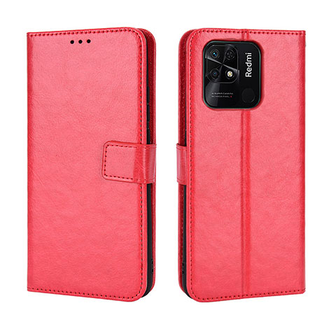 Custodia Portafoglio In Pelle Cover con Supporto BY5 per Xiaomi Redmi 10 Power Rosso