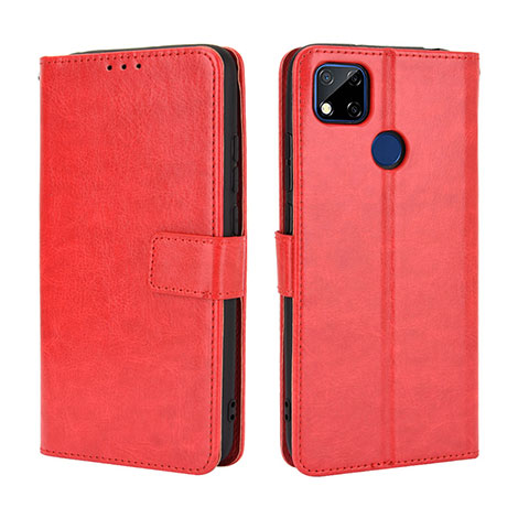 Custodia Portafoglio In Pelle Cover con Supporto BY5 per Xiaomi Redmi 9 India Rosso