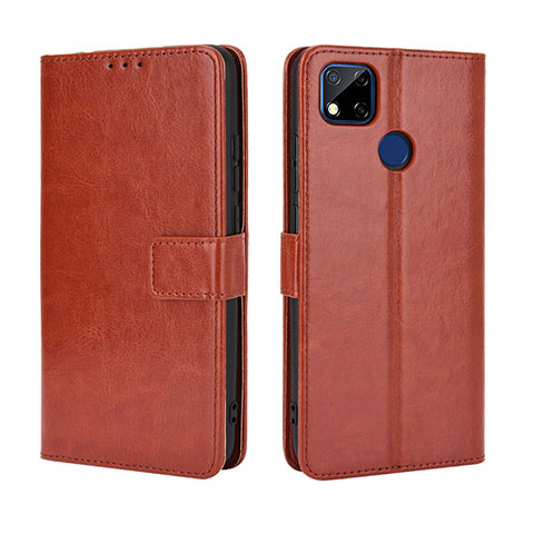 Custodia Portafoglio In Pelle Cover con Supporto BY5 per Xiaomi Redmi 9C NFC Marrone