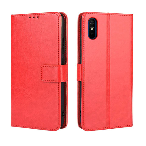 Custodia Portafoglio In Pelle Cover con Supporto BY5 per Xiaomi Redmi 9i Rosso