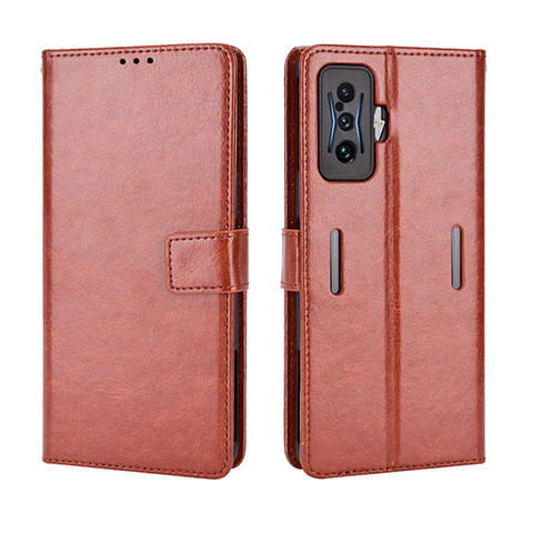 Custodia Portafoglio In Pelle Cover con Supporto BY5 per Xiaomi Redmi K50 Gaming 5G Marrone