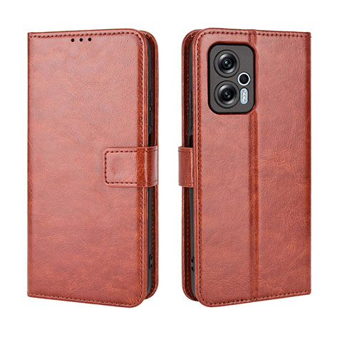 Custodia Portafoglio In Pelle Cover con Supporto BY5 per Xiaomi Redmi K50i 5G Marrone