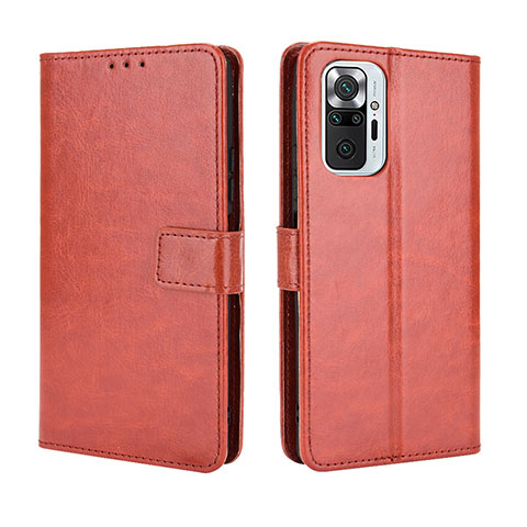 Custodia Portafoglio In Pelle Cover con Supporto BY5 per Xiaomi Redmi Note 10 Pro 4G Marrone