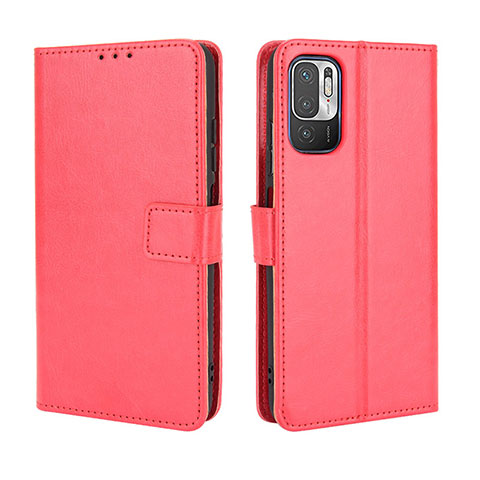 Custodia Portafoglio In Pelle Cover con Supporto BY5 per Xiaomi Redmi Note 10T 5G Rosso