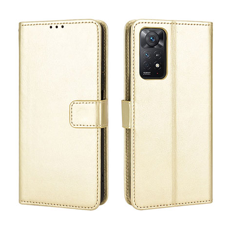 Custodia Portafoglio In Pelle Cover con Supporto BY5 per Xiaomi Redmi Note 11 Pro 4G Oro