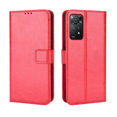 Custodia Portafoglio In Pelle Cover con Supporto BY5 per Xiaomi Redmi Note 11 Pro 5G Rosso