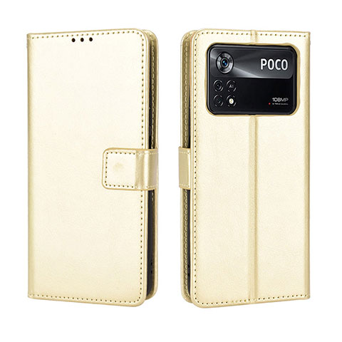 Custodia Portafoglio In Pelle Cover con Supporto BY5 per Xiaomi Redmi Note 11E Pro 5G Oro