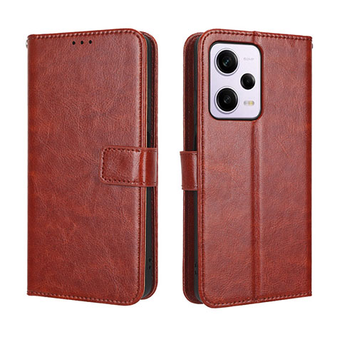 Custodia Portafoglio In Pelle Cover con Supporto BY5 per Xiaomi Redmi Note 12 Pro 5G Marrone