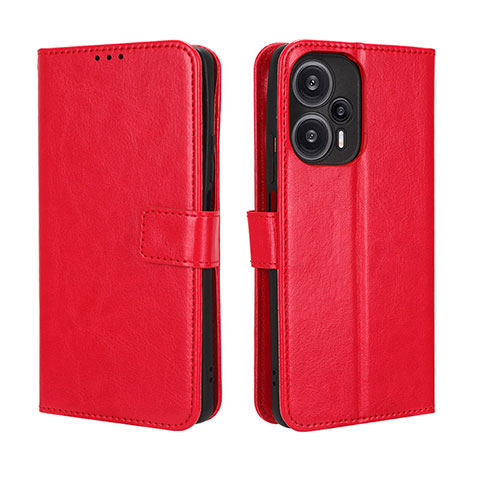 Custodia Portafoglio In Pelle Cover con Supporto BY5 per Xiaomi Redmi Note 12 Turbo 5G Rosso