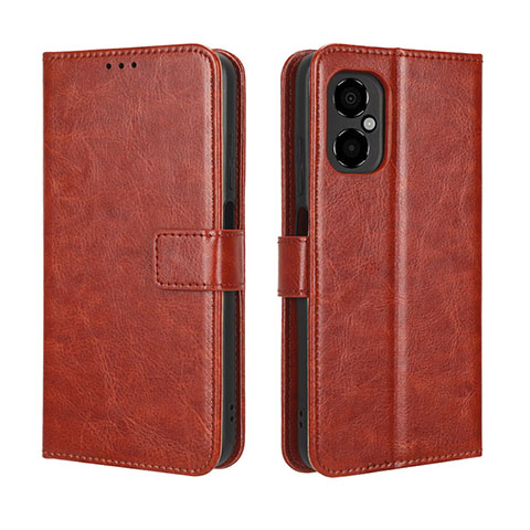 Custodia Portafoglio In Pelle Cover con Supporto BY5 per Xiaomi Redmi Note 12R Pro 5G Marrone