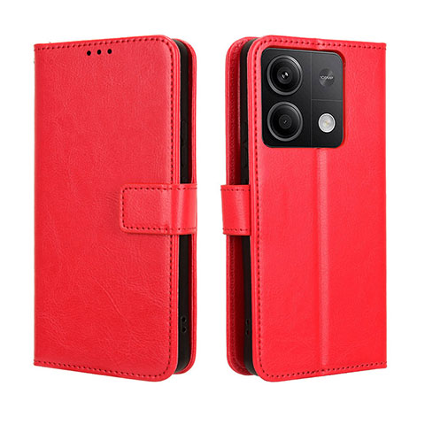 Custodia Portafoglio In Pelle Cover con Supporto BY5 per Xiaomi Redmi Note 13 5G Rosso