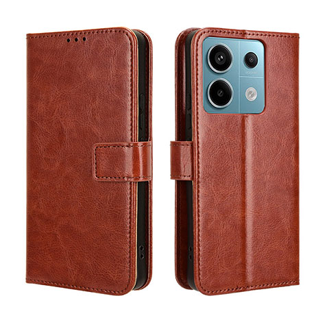 Custodia Portafoglio In Pelle Cover con Supporto BY5 per Xiaomi Redmi Note 13 Pro 5G Marrone