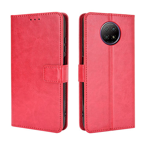 Custodia Portafoglio In Pelle Cover con Supporto BY5 per Xiaomi Redmi Note 9 5G Rosso