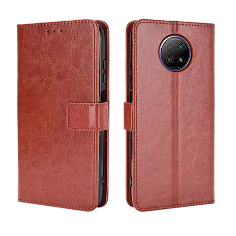 Custodia Portafoglio In Pelle Cover con Supporto BY5 per Xiaomi Redmi Note 9T 5G Marrone