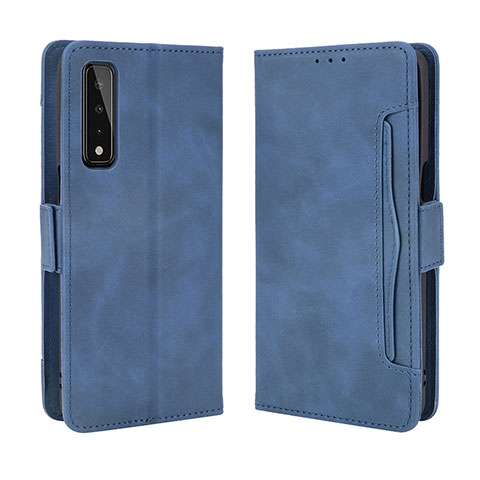 Custodia Portafoglio In Pelle Cover con Supporto BY6 per LG Stylo 7 Blu