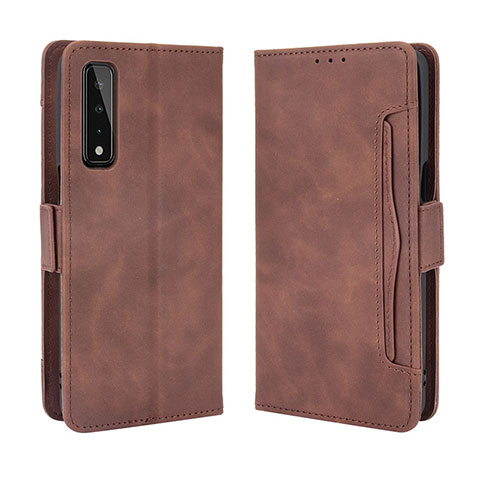 Custodia Portafoglio In Pelle Cover con Supporto BY6 per LG Stylo 7 Marrone