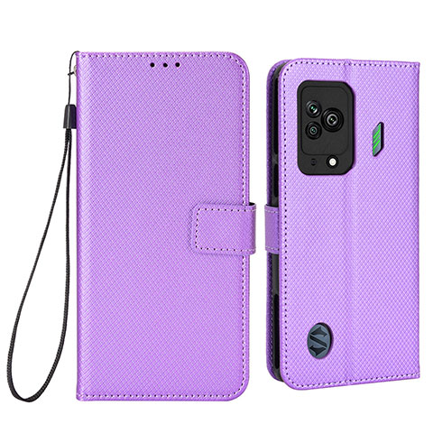 Custodia Portafoglio In Pelle Cover con Supporto BY6 per Xiaomi Black Shark 5 5G Viola